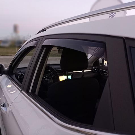 Farad Wind Deflectors For Fiat Croma 2005+ (Front Pair) - Grey, Insert Mount, Anti-Pinch Compatible
